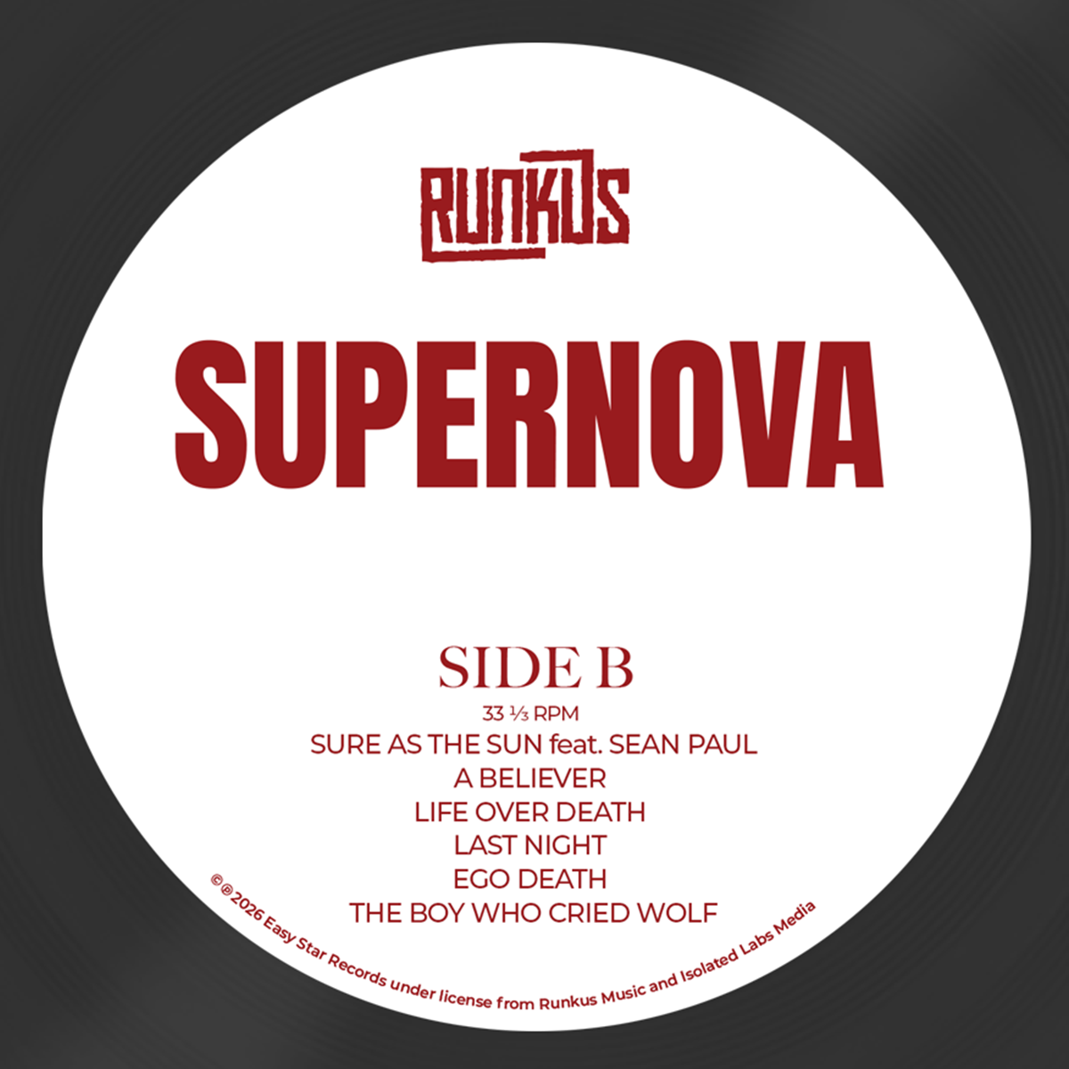 Runkus - SUPERNOVA Black Vinyl LP
