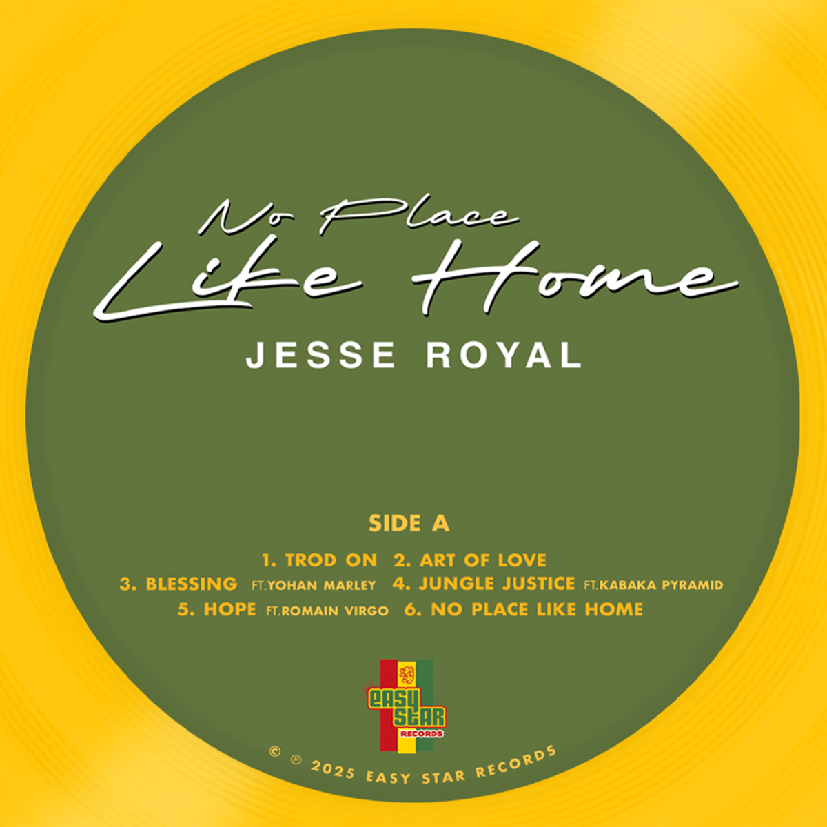 Jesse Royal - No Place Like Home Tee + Exclusive Mustard Gold Vinyl Bundle