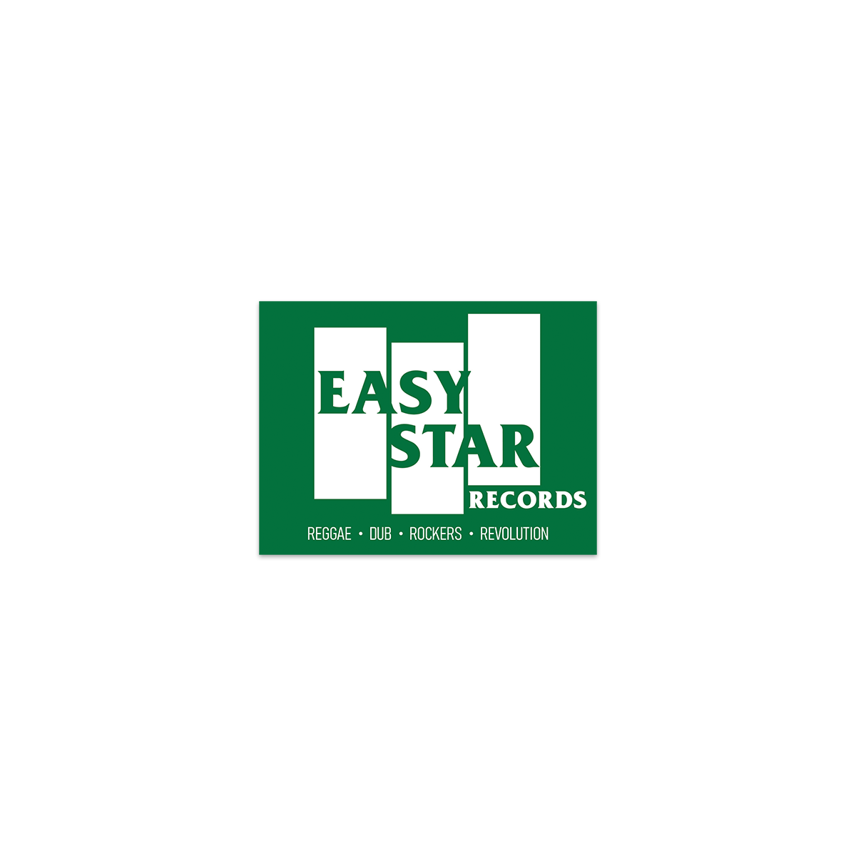 Easy Star Records Retro Logo Sticker (White On Green)