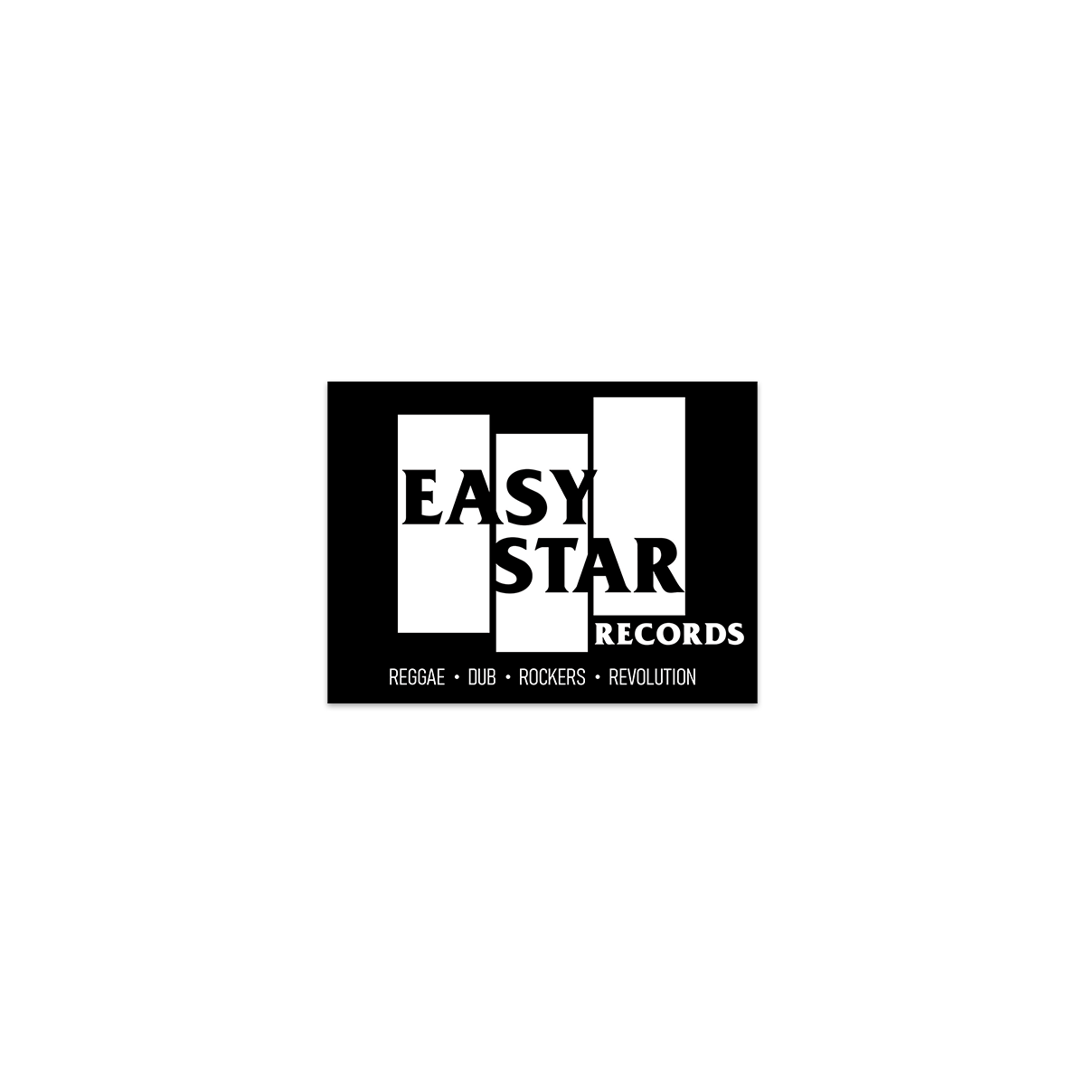 Easy Star Records Retro Logo Sticker (White On Black)