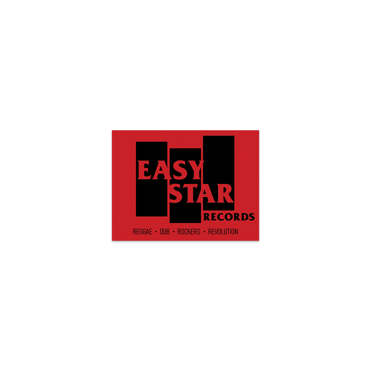 Easy Star Records Retro Logo Sticker (Black On Red)