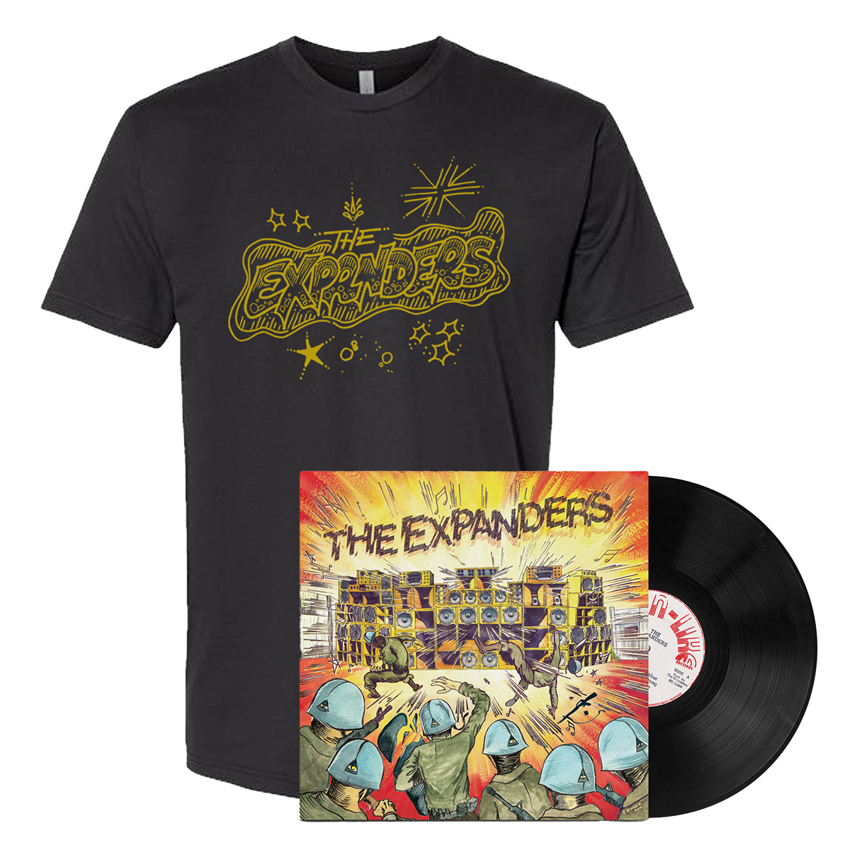 The Expanders - The Expanders Tee + Vinyl (Black) Bundle